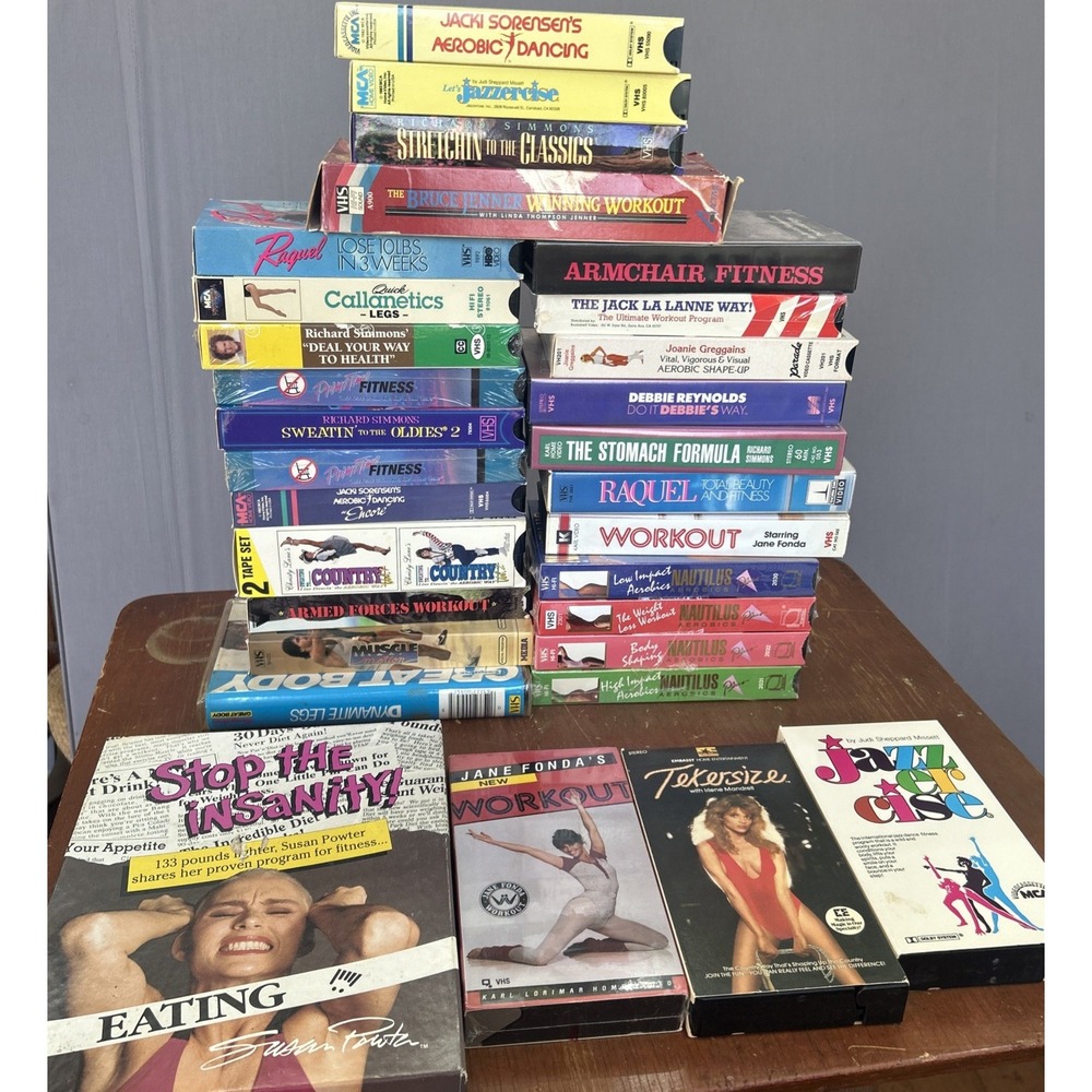 31 Tape Lot Of VTG Fitness VHS Aerobics Jazzercise Richard Simmons